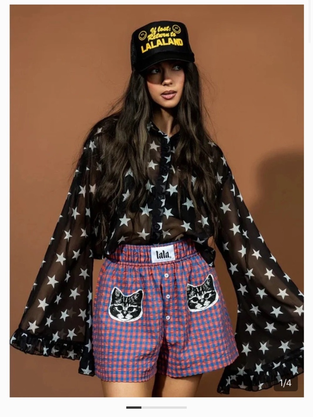 ISO (not for sale!): Dressed in LaLa Starry Eyed Cropped Chiffon Button Up